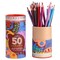 eeBoo Piece & Love: Double-Sided Colored Pencils - Cecilia's - 25pc - 50 Color Set, Silver Foil Design, Floral Storage Tube, Artist-Quality, Adults